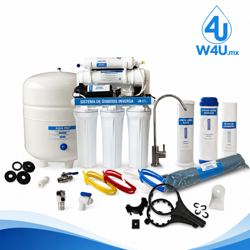 Sistema de filtración de agua por ósmosis inversa de 5 etapas para cocina con tanque presurizado